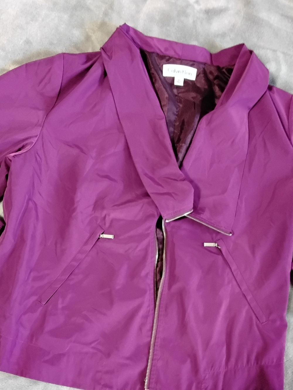 Calvin Klein Purple Asymmetric Zip Jacket
